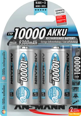 Produktbild von Ansmann NiMH-Akku Mono 10000mAh 2er Blister