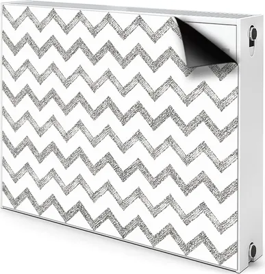 Produktbild von Magnet Heizkörperabdeckung Heizkörperverkleidung Verkleidung Abdeckung 100x60 cm  - Silber, Zickzack