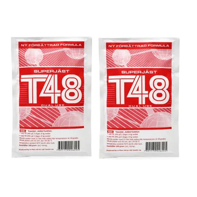 Produktbild von 2 x Turbo Hefe – T48 Super 140g Turbohefe, Wodkahefe, Hefe für Maische, Turbo Hefe, Wodka Hefe