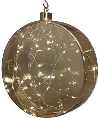 Produktbild von LED Glaskugel Glas Discus amber transparent mit Timer Ø18cm Glaskugel Deko