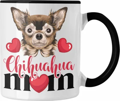 Produktbild von Trendation - Chihuhahua Mom Mama Besitzer Tasse Kaffee-Becher Geschenkidee Frauchen Herrchen (Schwarz)