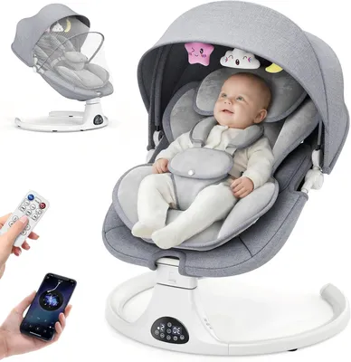 Produktbild von Babyschaukel - Elektrische Schaukel - Babywiege - Kinderschaukel - Schaukel für Kleinkinder - 5 Geschwindigkeitsstufen