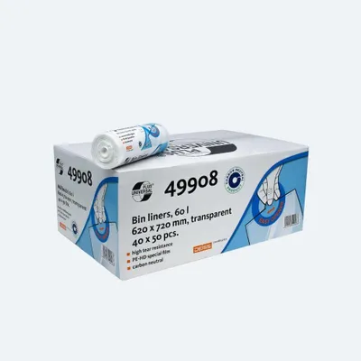 Produktbild von DEISS Universal Plus® Müllbeutel 60 Liter, 49908 - Karton / 60 Liter | Karton (40 Rollen)