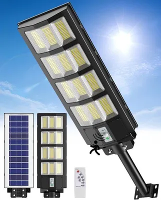 Obrázok produktu pre Vonkajší LED reflektor s 468 LED diódami na solárny napájanie 600 W – 6500 K LED projektor s diaľkovým ovládaním, vodotesný podľa IP65, vhodný na ulice, do garáží a verejných priestorov