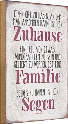 Produktbild von Holzschild Spruch 20x30cm Zuhause Familie beides ein Segen