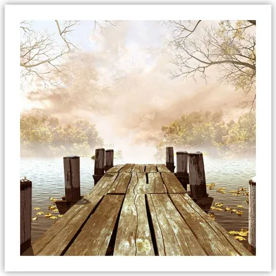 Produktbild von Poster - Poster ohne Rahmen - Illustration herbst landschaft bäume - 60x60 cm - Wand Bild - Wanddeko - Wandbilder - Kunstposter - Wandposter - Bilder - Kunstdruck - Wandbild - P2XAC60x60-2394