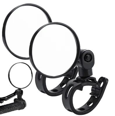 Productafbeelding van 2 stuks fietsspiegels, 360° draaibaar, inklapbaar, geschikt voor sturen met een diameter van 15-35 mm, voor elektrische fietsen, mountainbikes en racefietsen