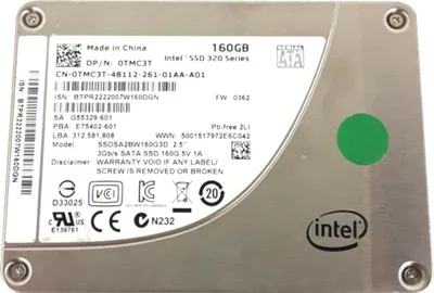 Produktbild von Intel SSD 320 Series Festplatte 0TMC3T 160GB SSDSA2BW160G3D 3Gb/s SATA 2,5'