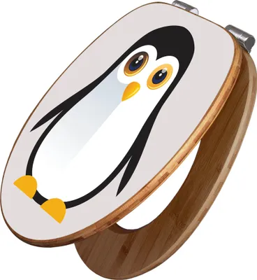 Produktbild von banjado Design WC Sitz Bambus Absenkautomatik -Freunde - Toilettendeckel mit Absenkautomatik Holz/hochwertiger Bambus Klodeckel/WC-Sitz für alle gängigen Toiletten [TDB2 11373]
