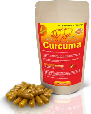 Produktbild von Kurkuma mit schwarzem Pfeffer 360 Kapseln