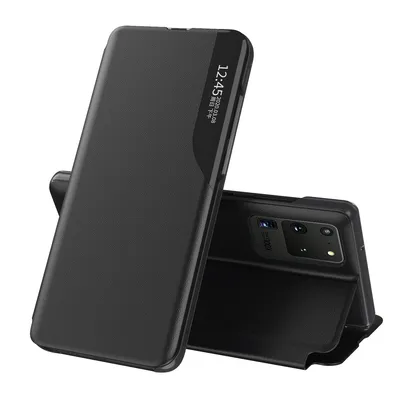 Obrázek produktu pro Pouzdro pro Galaxy S20 Ultra, Smart View Okénko Flip StojánekPolyuretanKožené Ochranné Pouzdro pro Samsung Galaxy S20 Ultra černé