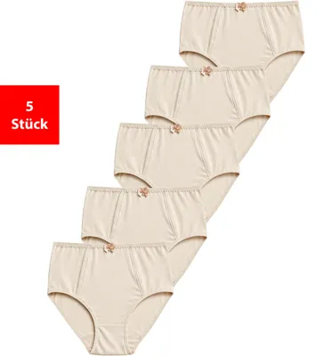 Produktbild von Taillenslip Taillenslip Damen Baumwolle Stretch 5er & 10er Pack Maxislip - Beige 44/46 5 Stück