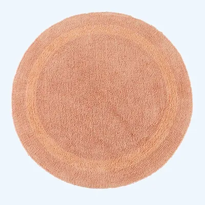 Produktbild von HOMESCAPES Runde Battematte apricot 80 cm aus 100% Baumwolle