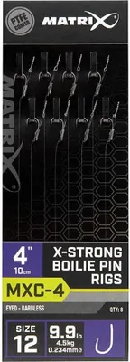 Produktbild von Matrix MXC-4 - Gr. 12 Barbless / 0,23mm / 4" (10cm) / X-Strong Boilie Pin - 8 Stk.