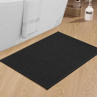 Productafbeelding van Badtapijt, 43 x 61 cm, antislip, wasbaar, zwart