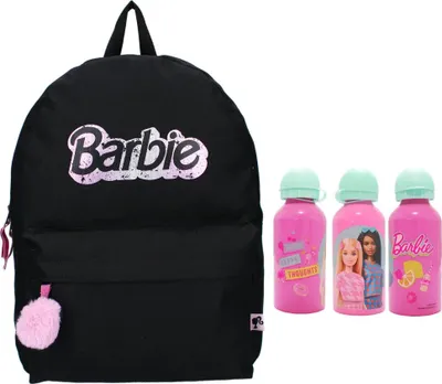 Produktbild von Barbie Mädchen Rucksack Schultasche plus Alu Trinkflasche Gr.39x29x12 cm
