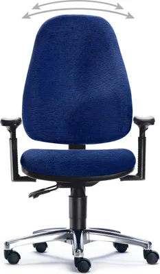 Produktbild von SITWELL STEIFENSAND Bürostuhl Homeoffice Stuhl  Blau mit Teppichrollen