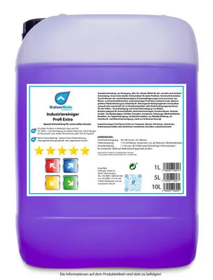 Produktbild von KaiserRein Industrie-Reiniger Profi Extra 5 L Konzentrat für universellen Einsatz I Werkstattreiniger I Bodenreiniger I Allzweckreiniger I Wischroboter und Maschinengeeignet