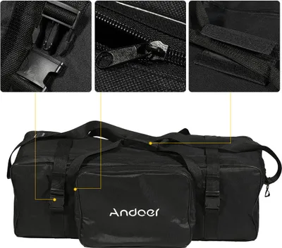 Zdjęcie produktu dla Andoer 74 * 24 * 25 cm / 29 * 9 * 10 w studio fotograficznym zestaw oświetleniowy wyściełana torba do przenoszenia lekkiego statywu parasolowego sprzętu oświetleniowego flash