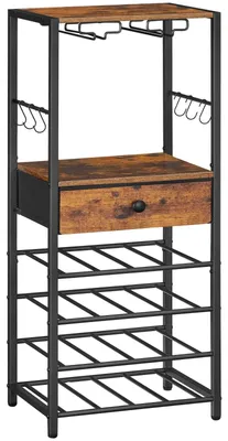 Imagen del producto de Estante para vinos - Capacidad para 16 botellas - 4 niveles - Color  y marrón