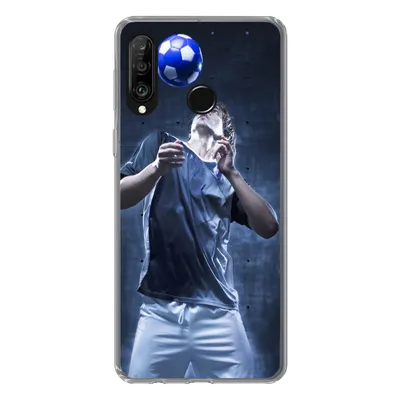 Produktbild von MuchoWow® Handyhülle Schutzhülle Hülle für Huawei P30 Lite Hochbegabter Fußballer Silikon Softcase Handy Hülle - Handyhülle