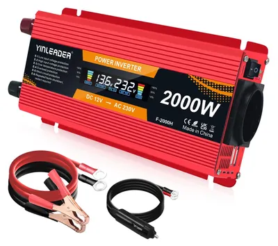 Obrázok produktu pre Menič napätia 1000 W - 12 V vstup - 1 zásuvka - 2 USB porty - čierna farba