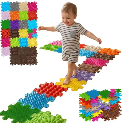 Image de Tapis sensoriel orthopédique Woopie « Royal Puzzle » : 26 pièces + 4 petites pièces