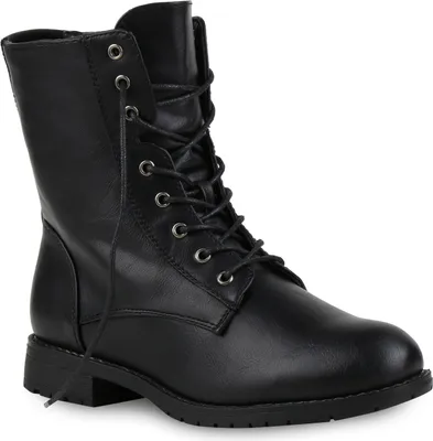 Produktbild von Mytrendshoe Damen Schnürstiefeletten Profil Sohle Stiefeletten 812022, Farbe: Schwarz, Größe: 42