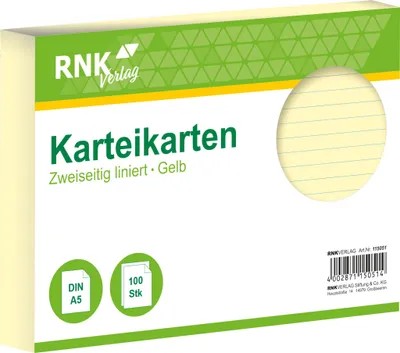 Immagine prodotto di RNK schedario A5 foderato giallo 100pz blu linea superiore