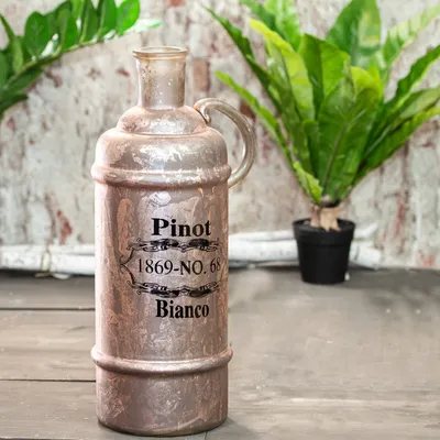 Produktbild von Flasche im Shabby Chic, Groß, Vase, Rot-Grau,  Deko-Flasche, Dekoration