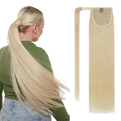 Obrázek produktu pro Prodlužovací vlasy z pravého vlasu, rovné, 80 gramů, 40 cm, barva #613 (světle blond)