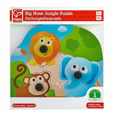 Produktbild von Knopfpuzzle Dschungeltiere / 4 Teile