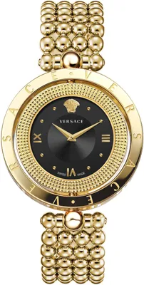 Produktbild von Versace VE7900820 Eon schwarz gold Edelstahl Armband Uhr Damen NEU