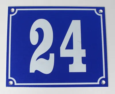 Produktbild von Hausnummernschild Aluminium Aluschild 1 mm Stärke Alu Schild Nr. 24 blau