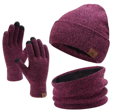 Productafbeelding van Muts sjaal beanie wintermuts - Touchscreen handschoenen - Winteraccessoires set