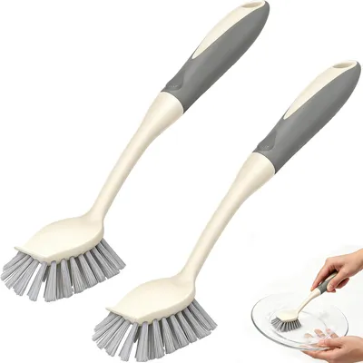 Produktbild von Spülbürste 2 Stück, schwarz, mit Silikongriff, für Geschirr