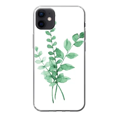 Produktbild von MuchoWow® Handyhülle Schutzhülle Hülle für iPhone 12 mini Aquarelle - Blätter - Pflanzen Silikon Softcase Handy Hülle - Bild