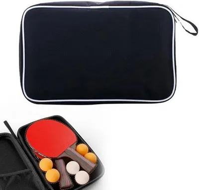 Produktbild von Tischtennisschläger, Tischtennistasche, Tischtennisschlägerbezug, Tischtennisschlägertasche, Tennisschlägerbezug, Tischtennisabdeckung für 2 Schläger und 3 Bälle, 29 x 19 x 6 cm