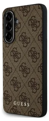 Produktbild von Guess 4G Metall-Gold-Logo-Hülle für Samsung Galaxy A56 - Braun