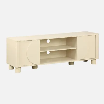 Immagine prodotto di Mobile TV esotico effetto legno di mango 2 ante reversibili, 155cm, Beige