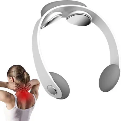 Immagine prodotto di Massaggiatore elettrico per il collo – Portatile – Rilassa i muscoli del collo – 5 livelli di intensità – 186 x 168 cm – Bianco