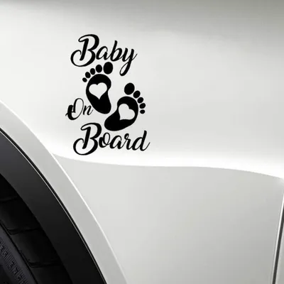 Immagine prodotto di Adesivo per auto, finestrino, in vinile, con scritta "Bambino a bordo", dimensioni 12,7 x 17,8 cm, colore nero