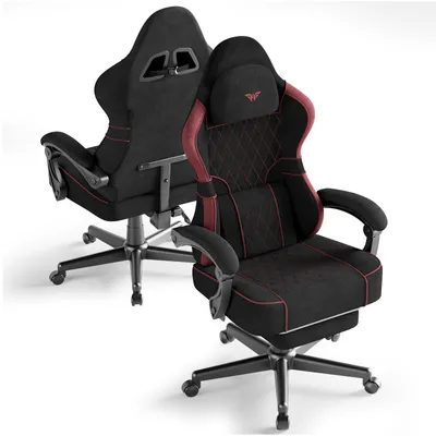 Produktbild von Arvioo Gaming Stuhl mit Fußstütze, Ergonomisch Gamingstuhl massagefunktion, mit Lendenkissen, 90-160° Rückenlehne einstellbar, für Esports, Zocken