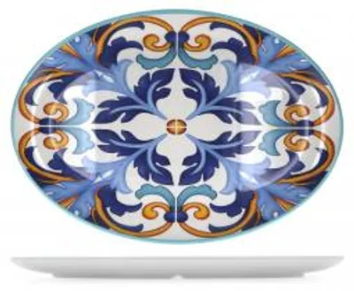 Immagine prodotto di H&H Piatto ovale in melamina decorata dimensioni 53 x 37.5 x 3 cm