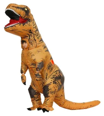 Aufblasbares T-Rex Dinosaurierkostüm für Kinder, Polyester, Braun