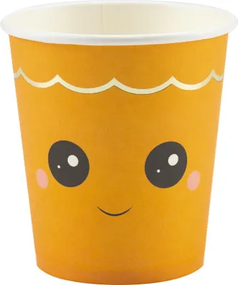 Zdjęcie produktu dla Niediche dynia kubek do picia Halloween dekoracja stołu 8 sztuk pomarańczowo-czarny 200 ml -