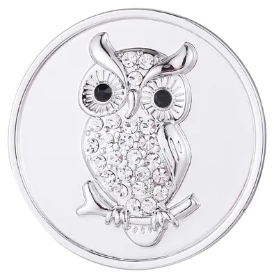 Produktbild von Morella® Damen Coin silber Eule mit Strasssteinen 33 mm