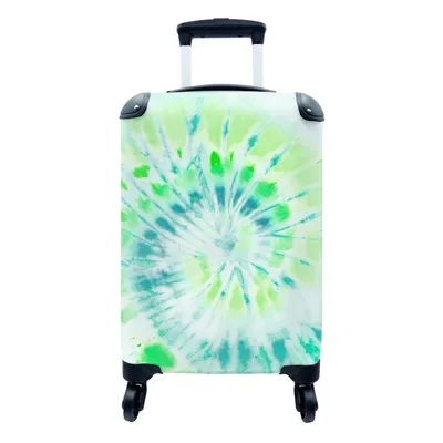 Produktbild von MuchoWow® Koffer Handgepäck Trolley Rollkoffer Kleine Reisekoffer mit 4 Rollen - Krawattenfärbung - Grün - Blau - Cabin Size < 55x40x23 cm & 55x40x20 cm - Fotokoffer - Kabinenkoffer - Boardgepäck - Reise-Box - Reisekoffer - Reisegepäck - Koffer mit Bild - Trolley für Kinder