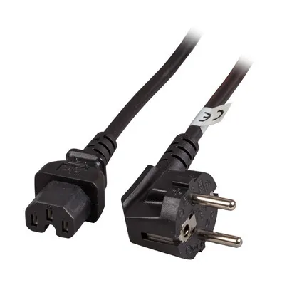 Immagine prodotto di Cavo per apparecchi a caldo CEE 7/7 90° a C15 -- nero, 1 m, 3 x 1,00 mm² H05RN-F (gomma)