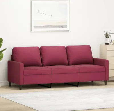 Produktbild von 3-Sitzer-Sofa Weinrot 180 cm Samt , Schlafsofas 2024 Neu